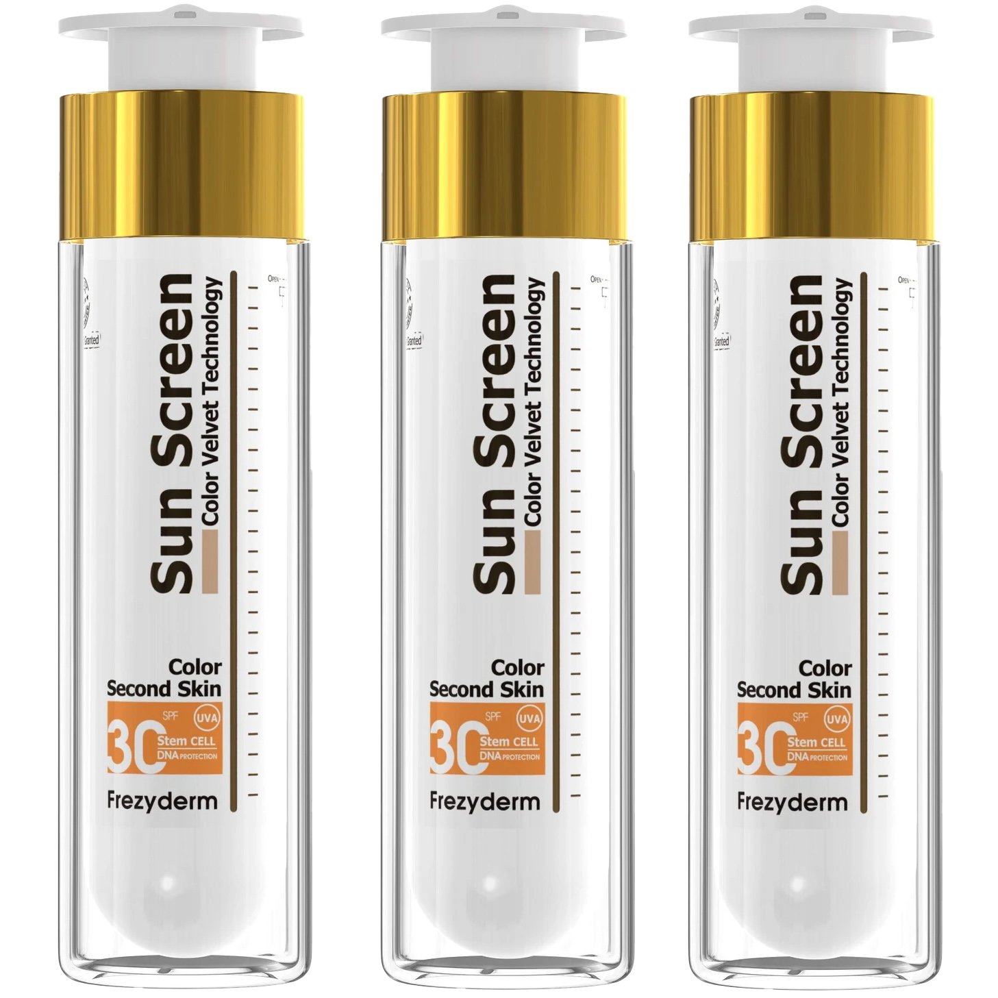 Σετ Frezyderm Sun Screen Color Velvet Face Spf30 Αντηλιακή Προσώπου με Χρώμα, Υψηλής Προστασίας & Βελούδινης Υφής 3x50ml