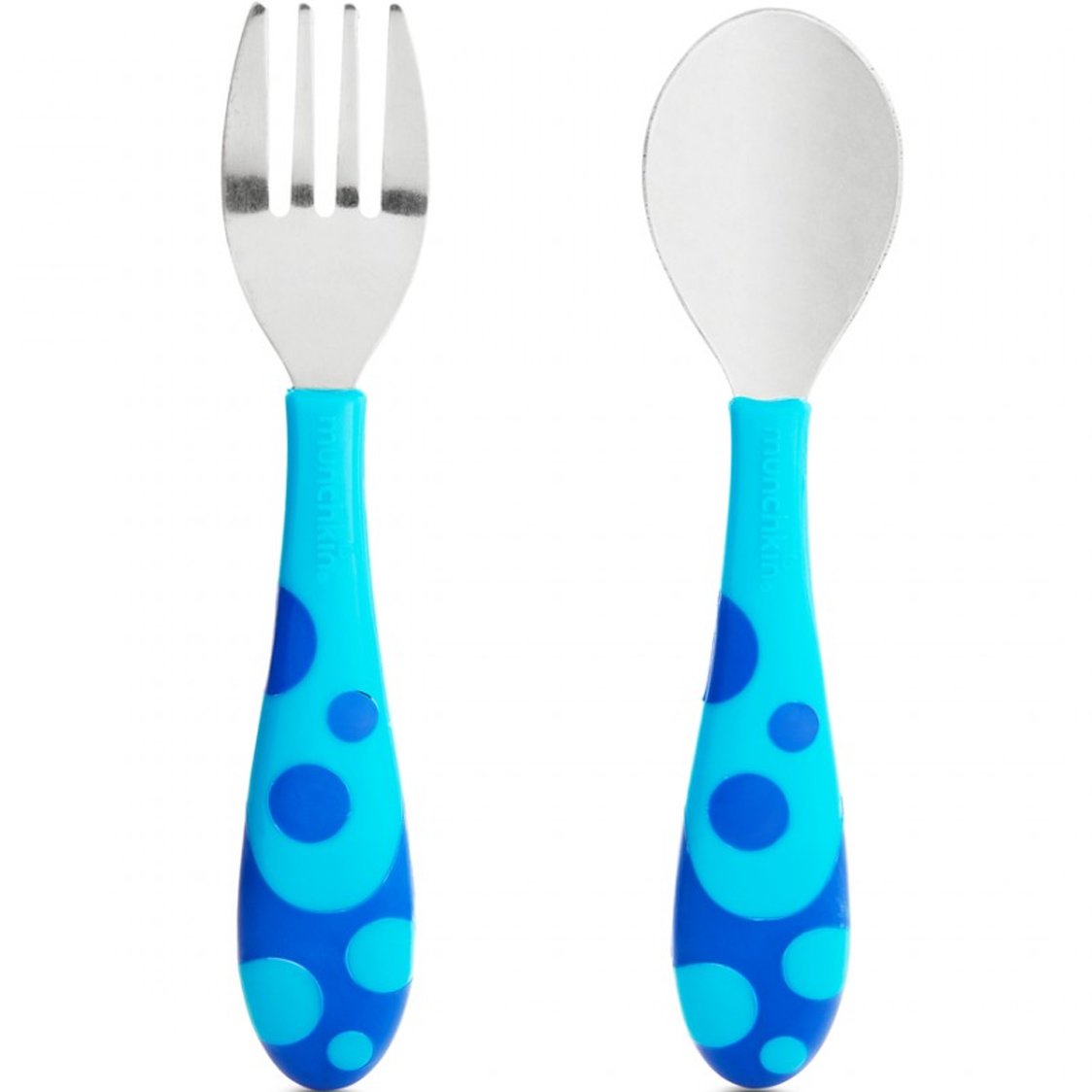 Munchkin Munchkin Toddler Fork & Spoon Set 12m+ Εκπαιδευτικό Σετ Πιρούνι - Κουτάλι 1 Τεμάχιο - Γαλάζιο