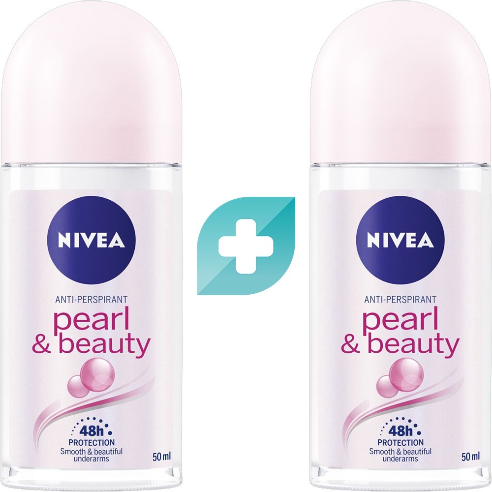 Σετ Nivea Pearl & Beauty Anti Perspirant Roll on Deo Γυναικείο Αποσμητικό για 48ωρη Προστασία & Απαλή Περιποίηση Χωρίς Αιθυλική Αλκοόλη 100ml (2x50ml)