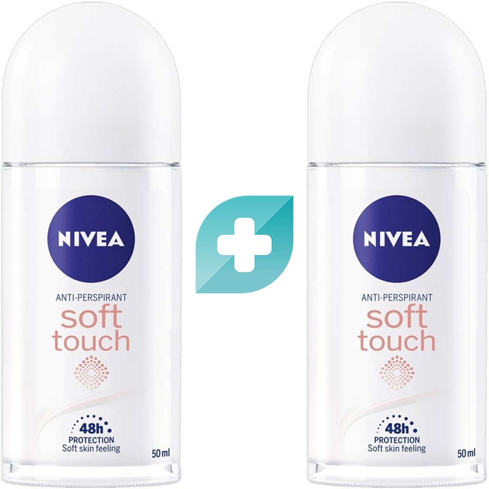 Σετ Nivea Soft Touch Talc Sensation Deo Roll-On Γυναικείο Αποσμητικό για Αποτελεσματική Προστασία από την Κακοσμία & την Εφίδρωση Χάρη στην Πολύτιμη Πούδρα Kaolin 100ml (2x50ml)