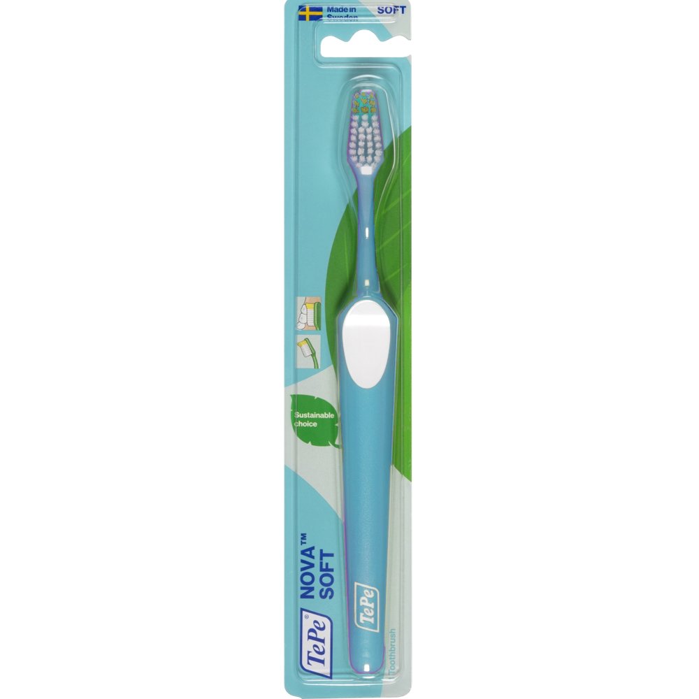 Tepe Nova Soft Toothbrush Γαλάζιο Μαλακή Οδοντόβουρτσα με Ειδικό Άκρο στις Ίνες που Διευκολύνει την Πρόσβαση στα Πίσω Δόντια & Στις Εσωτερικές Επιφάνειες 1 Τεμάχιο