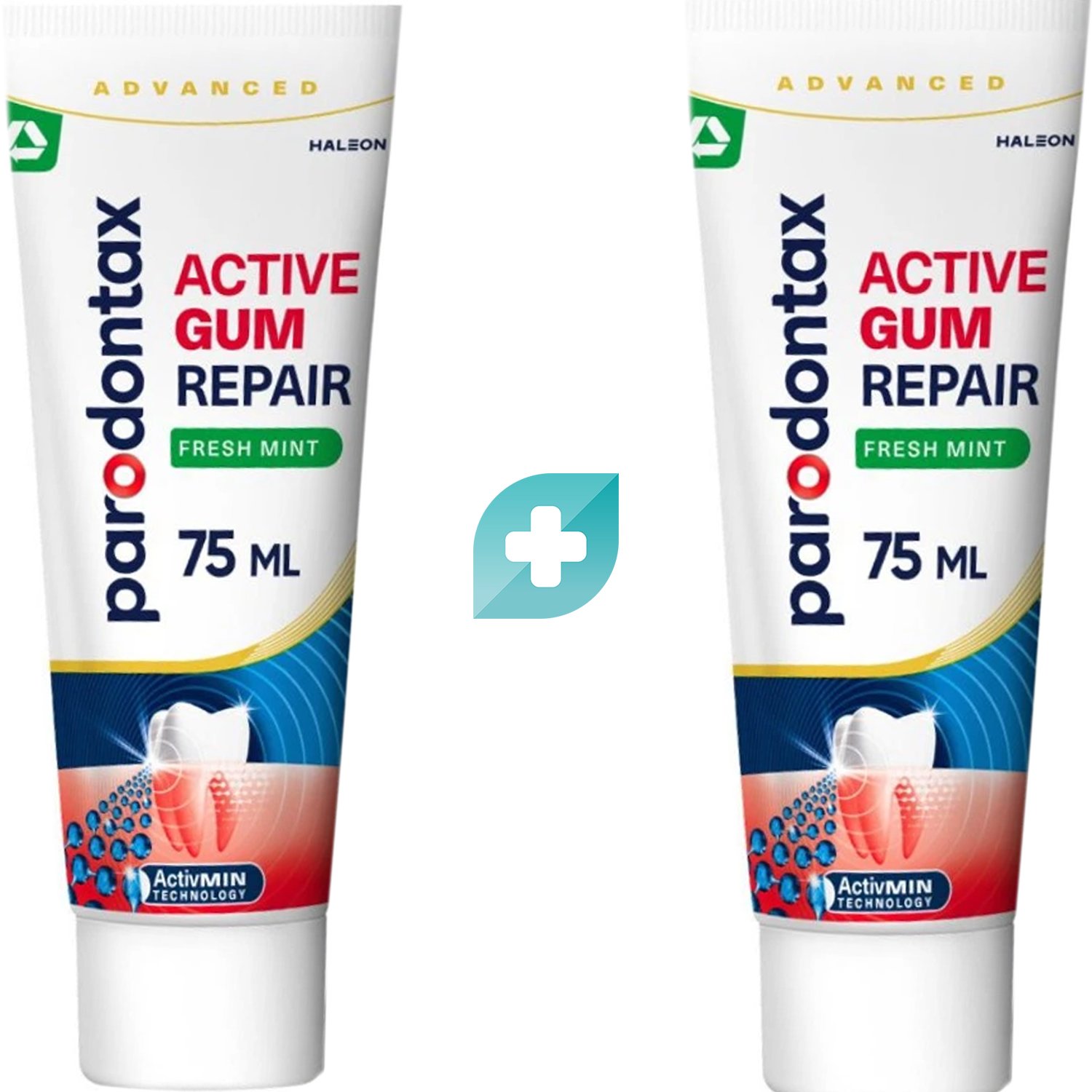 Σετ Parodontax Active Gum Repair Fresh Mint Toothpaste Οδοντόκρεμα για την Αποκατάσταση των Ούλων που Αιμορραγούν από τη 1η Εβδομάδα με Γεύση Μέντα 150ml (2x75ml)