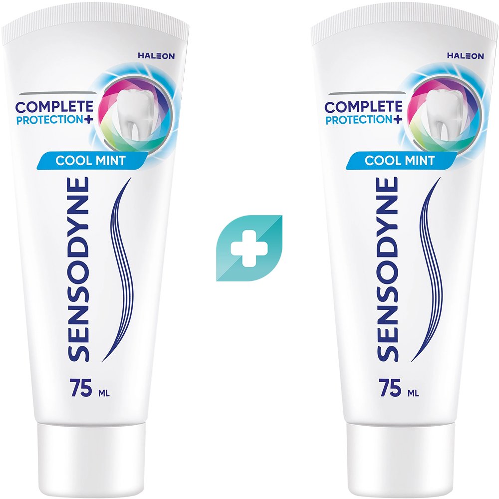 Σετ Sensodyne Complete Protection+ Cool Mint Toothpastet Οδοντόκρεμα για Καθημερινή Φροντίδα & Προστασία από την Ευαισθησία των Δοντιών με Γεύση Δροσερή Μέντα 150ml (2x75ml)