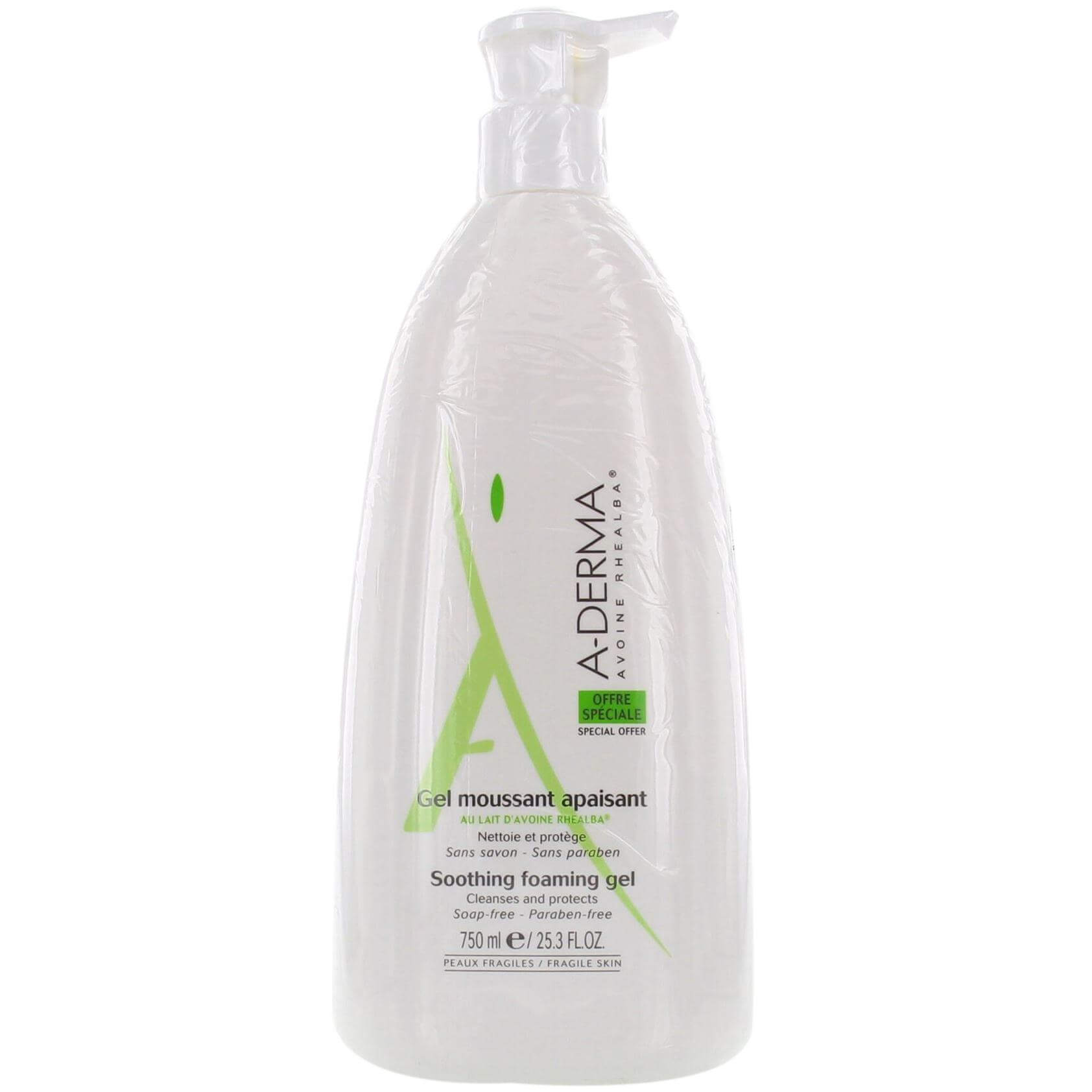 A-Derma Gel Moussant Apaisant Καταπραϋντικό Gel Καθαρισμού Σώματος Χωρίς Σαπούνι 750ml