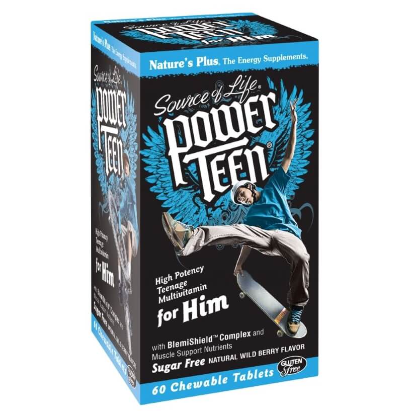 Nature’s Plus Power Teen For Him Συμπλήρωμα Διατροφής Αγοριών για Ενέργεια 60 Μασώμενες Ταμπλέτες