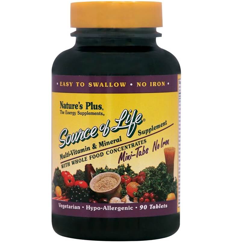 Nature’s Plus Source Of Life Mini-Tabs No Iron Συμπλήρωμα Διατροφής για Τόνωση & Ενέργεια του Οργανισμού 90 Tabs