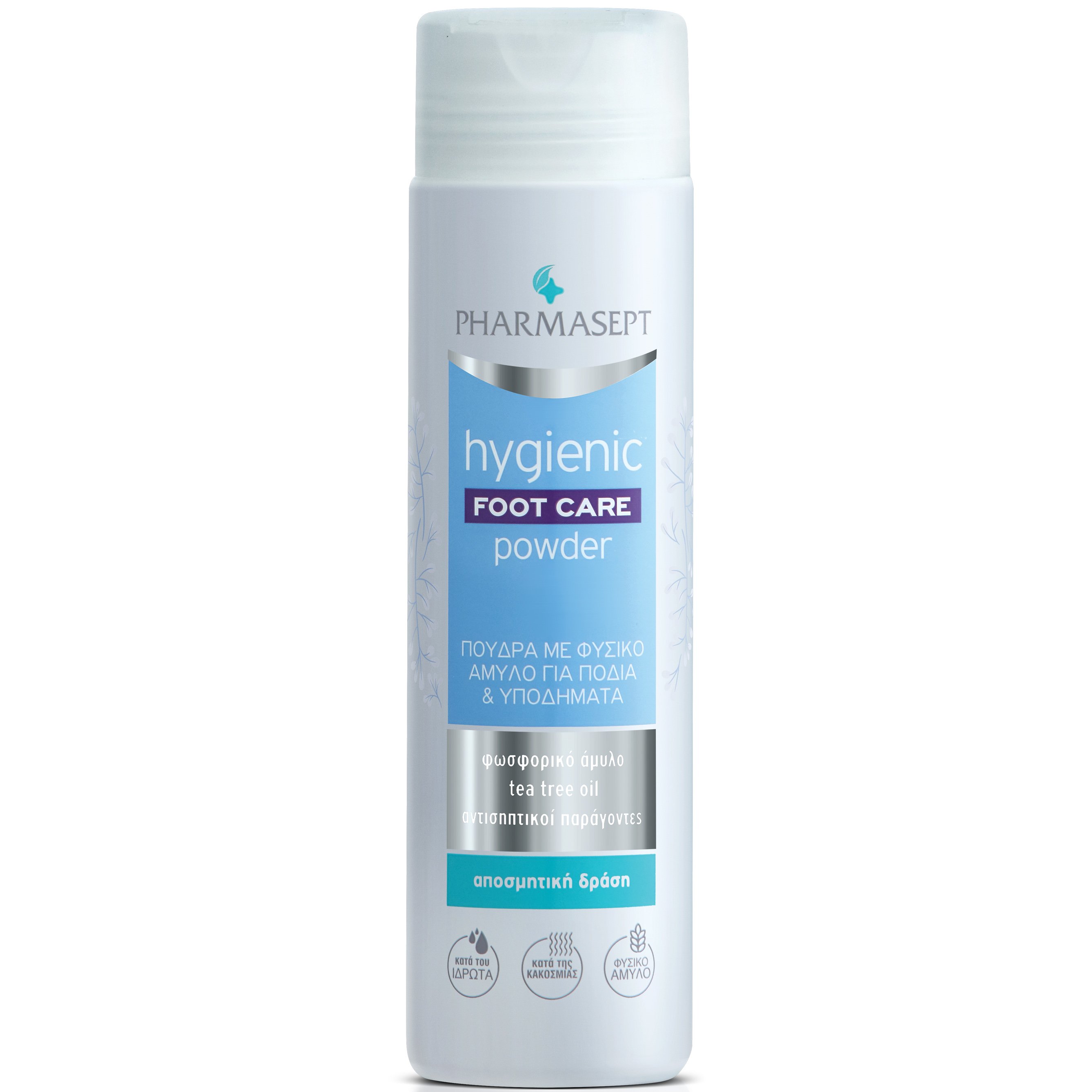 Pharmasept Foot Care Powder Φυσική Πούδρα Αμύλου για Πόδια & Υποδήματα που Καταπολεμά Ιδρώτα, Κακοσμία & Μύκητες 70gr
