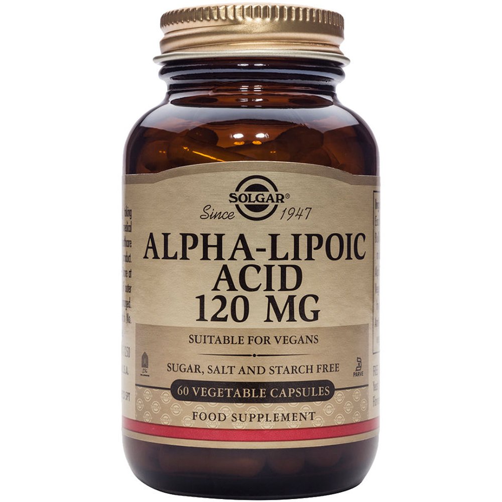 Solgar Alpha Lipoic Acid 120mg Συμπλήρωμα Διατροφής με Ισχυρή Αντιοξειδωτική Δράση 60veg.caps