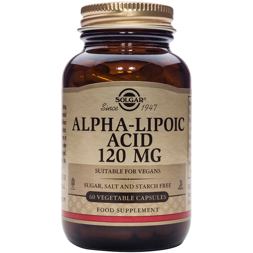 Solgar Alpha Lipoic Acid 120mg Συμπλήρωμα Διατροφής με Ισχυρή Αντιοξειδωτική Δράση 60veg.caps