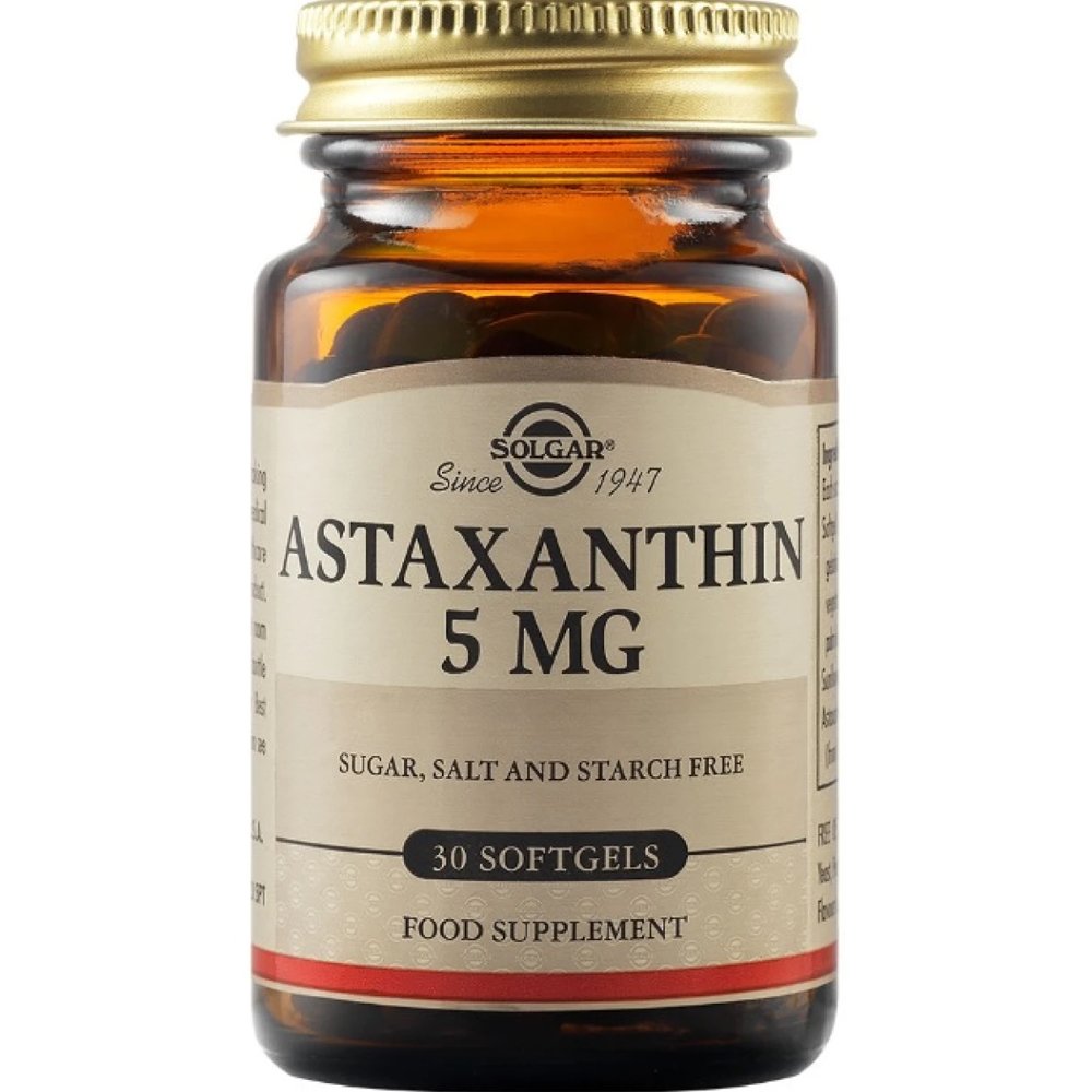 Solgar Solgar Astaxanthin 5mg Συμπλήρωμα Διατροφής Ασταξανθίνης Κατά των Οφθαλμικών Αλλοιώσεων με Αντιοξειδωτικές Ιδιότητες 30 Softgels