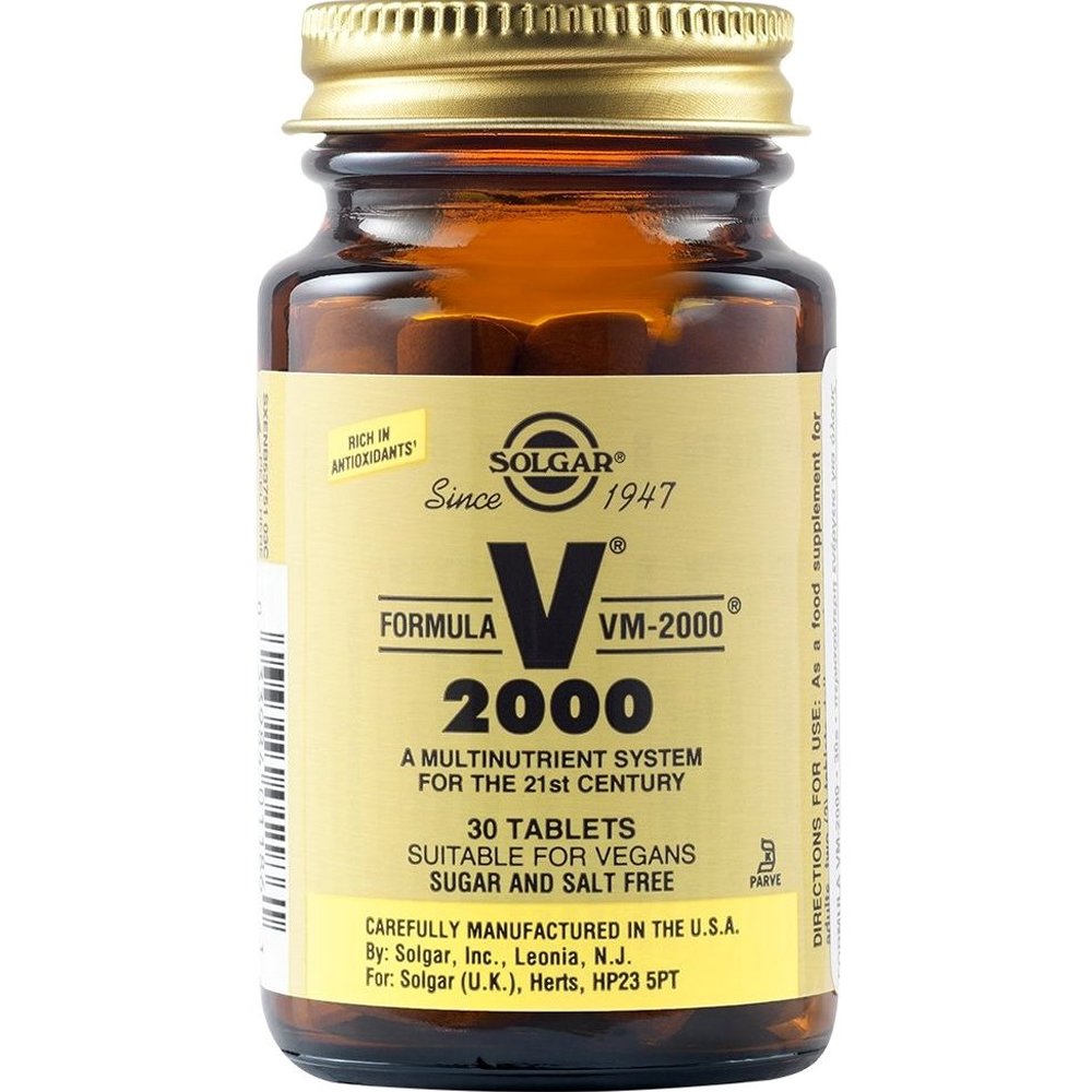 Solgar Solgar Formula VM-2000 Συμπλήρωμα Διατροφής Πολυβιταμινών, Μετάλλων & Ιχνοστοιχείων για Ενέργεια, Τόνωση, Πνευματική Διαύγεια & Δυνατό Ανοσοποιητικό 30tabs