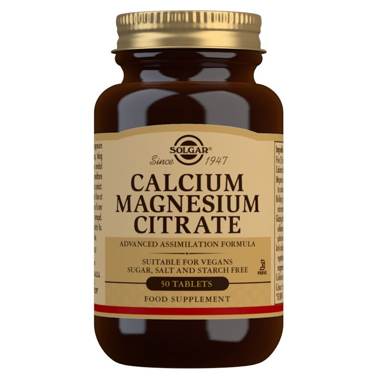 Solgar Calcium Magnesium Citrate Συμπλήρωμα Διατροφής για την Ενίσχυση του Νευρικού/Μυικού Συστήματος 50tablets