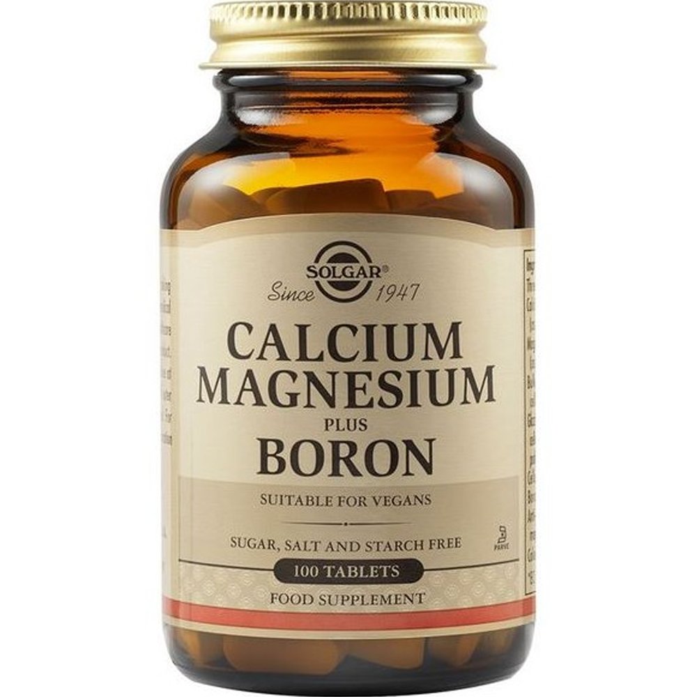 Solgar Solgar Calcium Magnesium Plus Boron Συμπλήρωμα Διατροφής Ασβεστίου, Μαγνησίου & Βορίου για την Καλή Υγεία των Μυών, Οστών & Δοντιών 100tabs