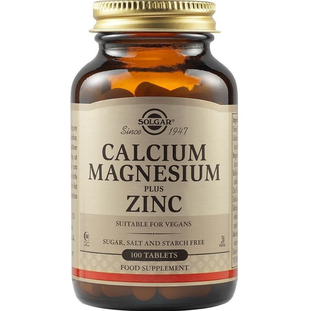 Solgar Calcium Magnesium Plus Zinc Συμπλήρωμα Διατροφής Ασβεστίου, Μαγνησίου & Ψευδάργυρου για την Καλή Υγεία των Οστών & Μυών 100tabs