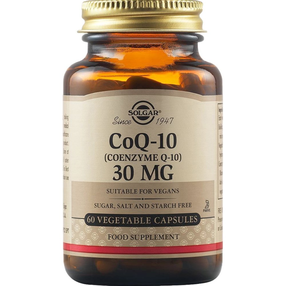 Solgar Coenzyme Q10 30mg Συμπλήρωμα Διατροφής με Συνένζυμο Q10 για την Ενίσχυση Παραγωγής Ενέργειας σε Κυτταρικό Επίπεδο με Αντιοξειδωτικές Ιδιότητες 60veg.caps