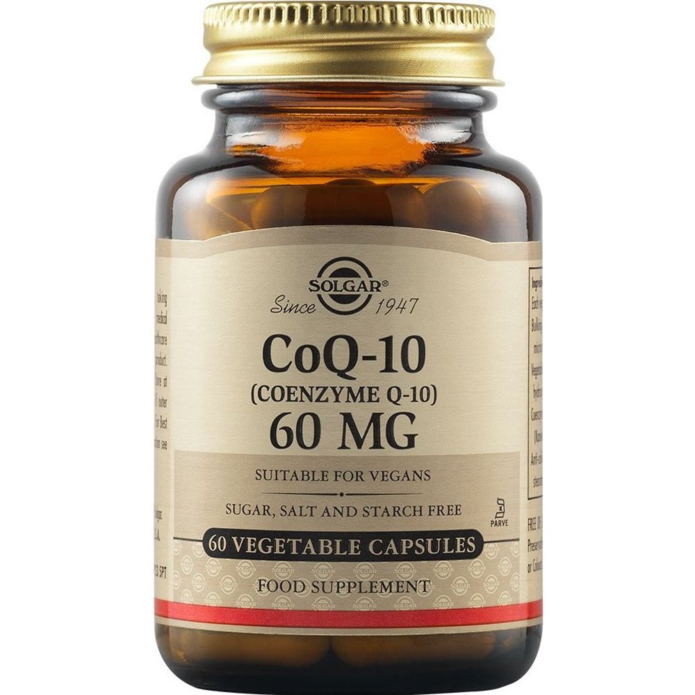 Solgar Solgar Coenzyme Q10 60mg Συμπλήρωμα Διατροφής με Συνένζυμο Q10 για την Ενίσχυση Παραγωγής Ενέργειας σε Κυτταρικό Επίπεδο με Αντιοξειδωτικές Ιδιότητες 60veg.caps