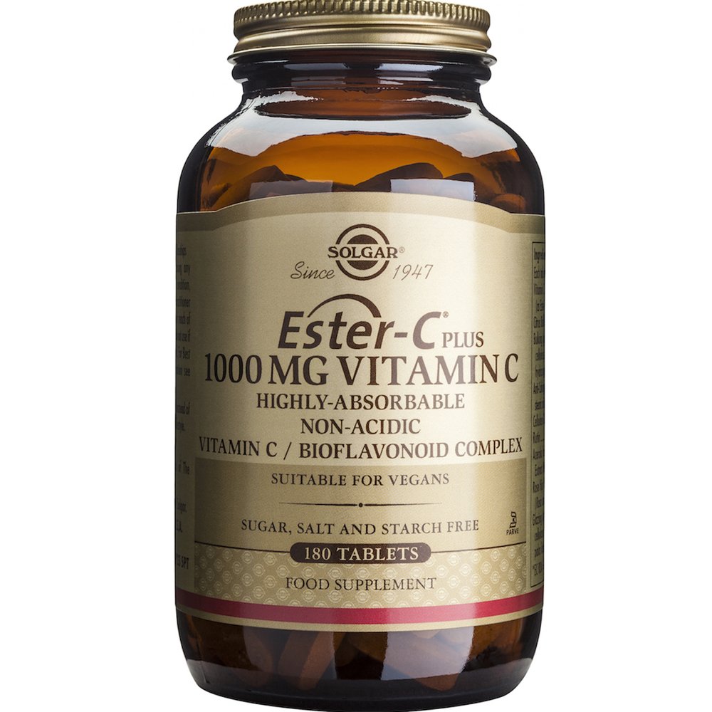 Solgar Ester-C 1000mg Συμπλήρωμα Διατροφής με Βιταμίνη C & Βιοφλαβονοειδή Υψηλής Απορροφησιμότητας Ήπια στο Στομάχι για Ενίσχυση του Ανοσοποιητικού 180tabs