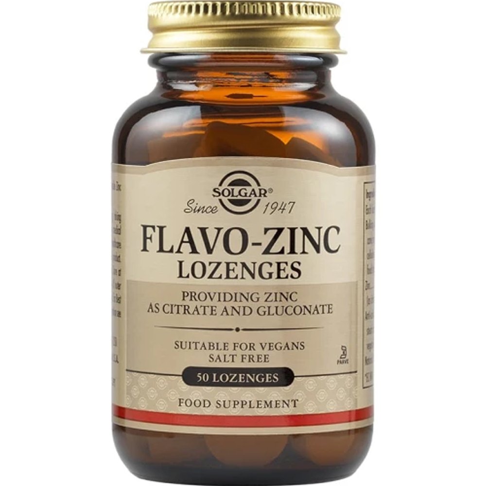 Solgar Solgar Flavo Zinc Συμπλήρωμα Διατροφής Ψευδάργυρου σε Κιτρική & Γλυκονική Μορφή για Μέγιστη Απορρόφηση για Ενίσχυση του Ανοσοποιητικού, Υγιή Μαλλιά Νύχια & Δόντια με Γεύση Λεμόνι 50 Lozenges