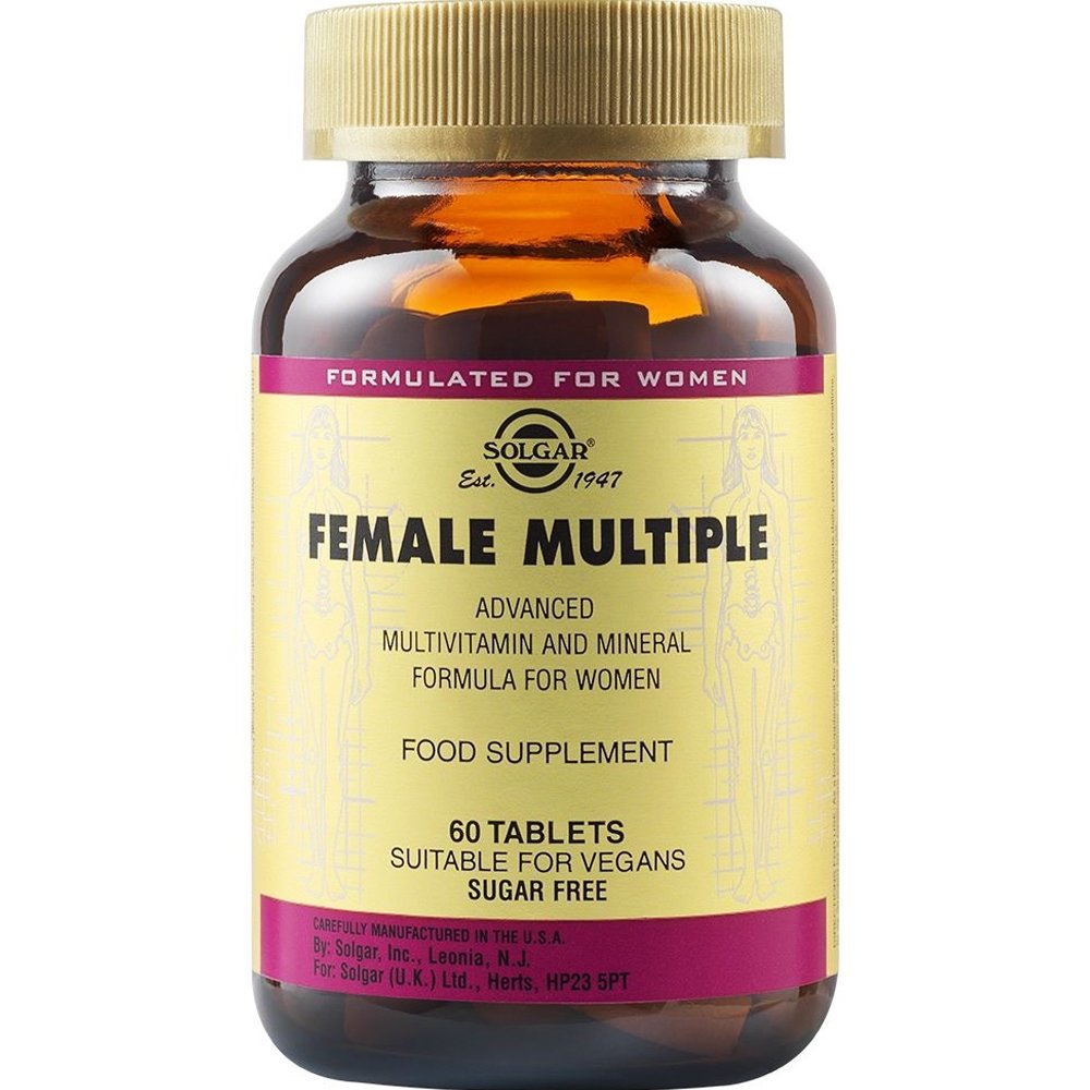 Solgar Solgar Female Multiple Συμπλήρωμα Διατροφής Πολυβιταμινών, Μετάλλων & Ιχνοστοιχείων Ειδικά για Γυναίκες για την Αντιμετώπιση του Στρες, με Αντιοξειδωτικές Ιδιότητες για Ενέργεια & Τόνωση 60tabs