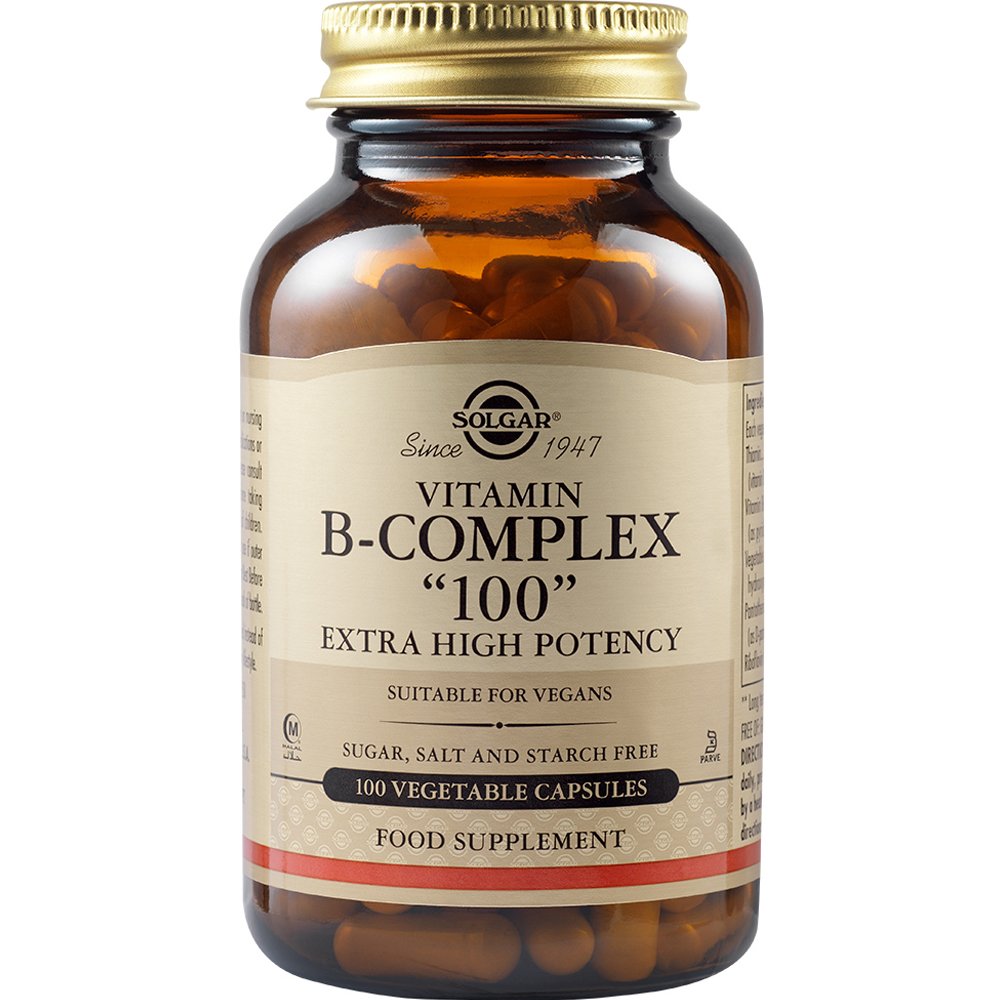 Solgar Solgar Formula B-Complex 100mg Συμπλήρωμα Διατροφής Συμπλέγματος Βιταμινών B για την Καλή Λειτουργία του Νευρικού Συστήματος & Ενίσχυση του Μεταβολισμού 100veg.caps