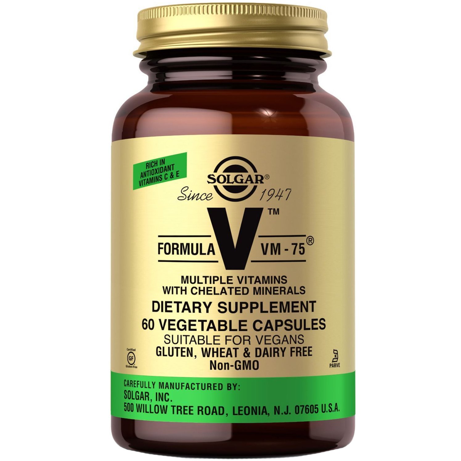 Solgar Formula VM-75 Συμπλήρωμα Διατροφής με Υψηλής Ισχύος Βιταμίνες και Μετάλλα 60veg.caps