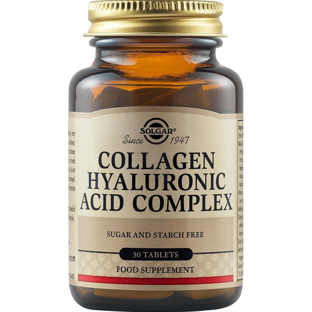 Solgar Collagen Hyaluronic Acid Complex Συμπλήρωμα Διατροφής με Κολλαγόνο & Υαλουρονικό Οξύ για τη Διατήρηση της Υγείας του Δέρματος Αναζωογόνηση & Λάμψη & την Καλή Λειτουργία των Αρθρώσεων 30tabs
