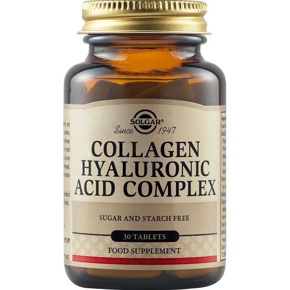 Solgar Solgar Collagen Hyaluronic Acid Complex Συμπλήρωμα Διατροφής με Κολλαγόνο & Υαλουρονικό Οξύ για τη Διατήρηση της Υγείας του Δέρματος Αναζωογόνηση & Λάμψη & την Καλή Λειτουργία των Αρθρώσεων 30tabs
