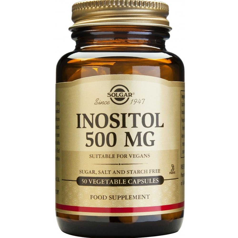 Solgar Solgar Inositol 500mg Συμπλήρωμα Διατροφής Ινοσιτόλη για την Ομαλή Λειτουργία του Νευρικού & Μυϊκού Συστήματος & Μεταβολισμό του Λίπους 50veg.caps