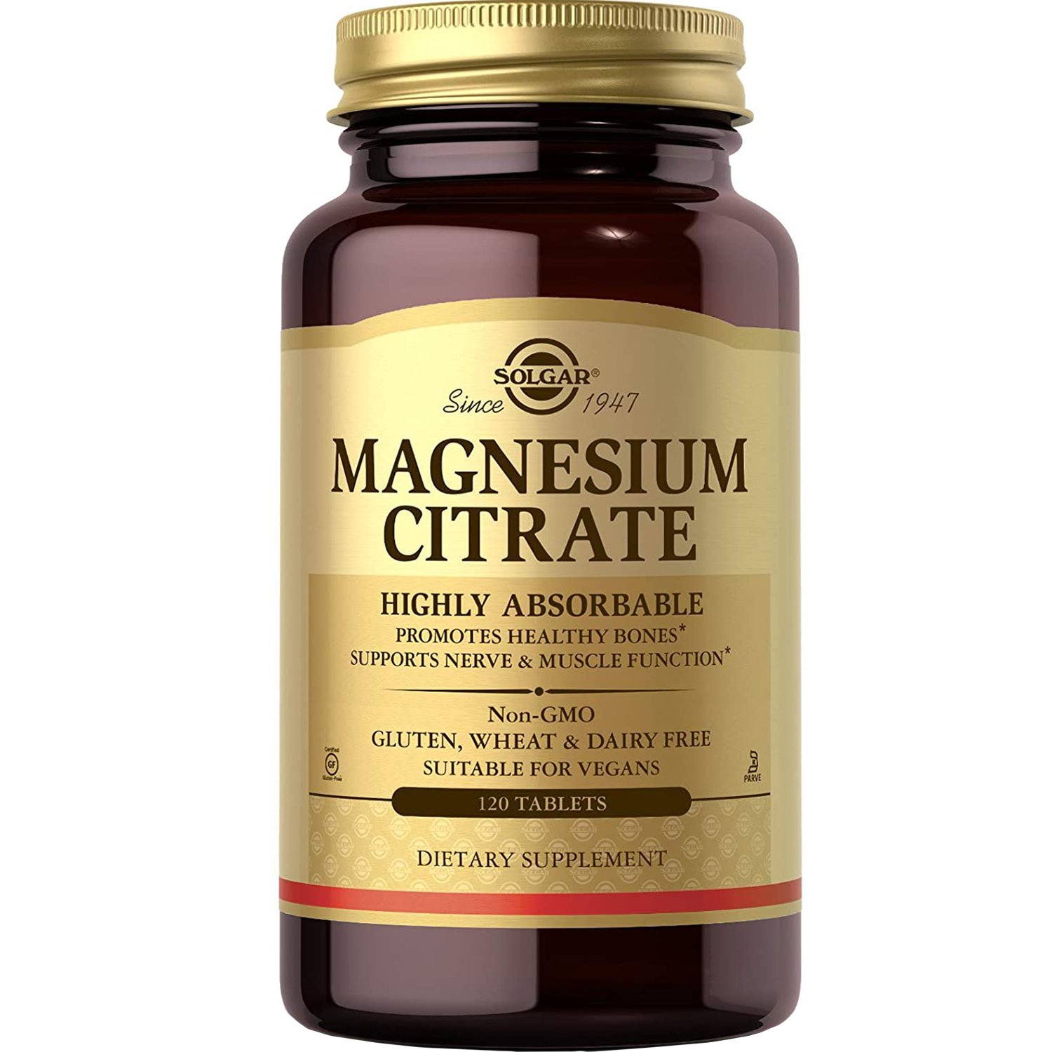 Solgar Magnesium Citrate Συμπλήρωμα Διατροφής με Μαγνήσιο Κιτρικής Μορφής Υψηλής Απορροφησιμότητας για την Καλή Λειτουργία του Νευρικού & Μυοσκελετικού Συστήματος 120tabs