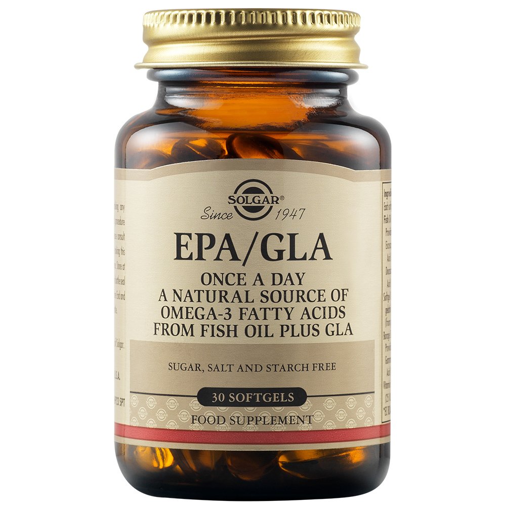 Solgar EPA / GLA, Omega-3 Συμπλήρωμα Διατροφής Ω3 Λιπαρών Οξέων για την Καλή Υγεία της Καρδιάς, του Εγκεφάλου & της Όρασης 30 Softgels