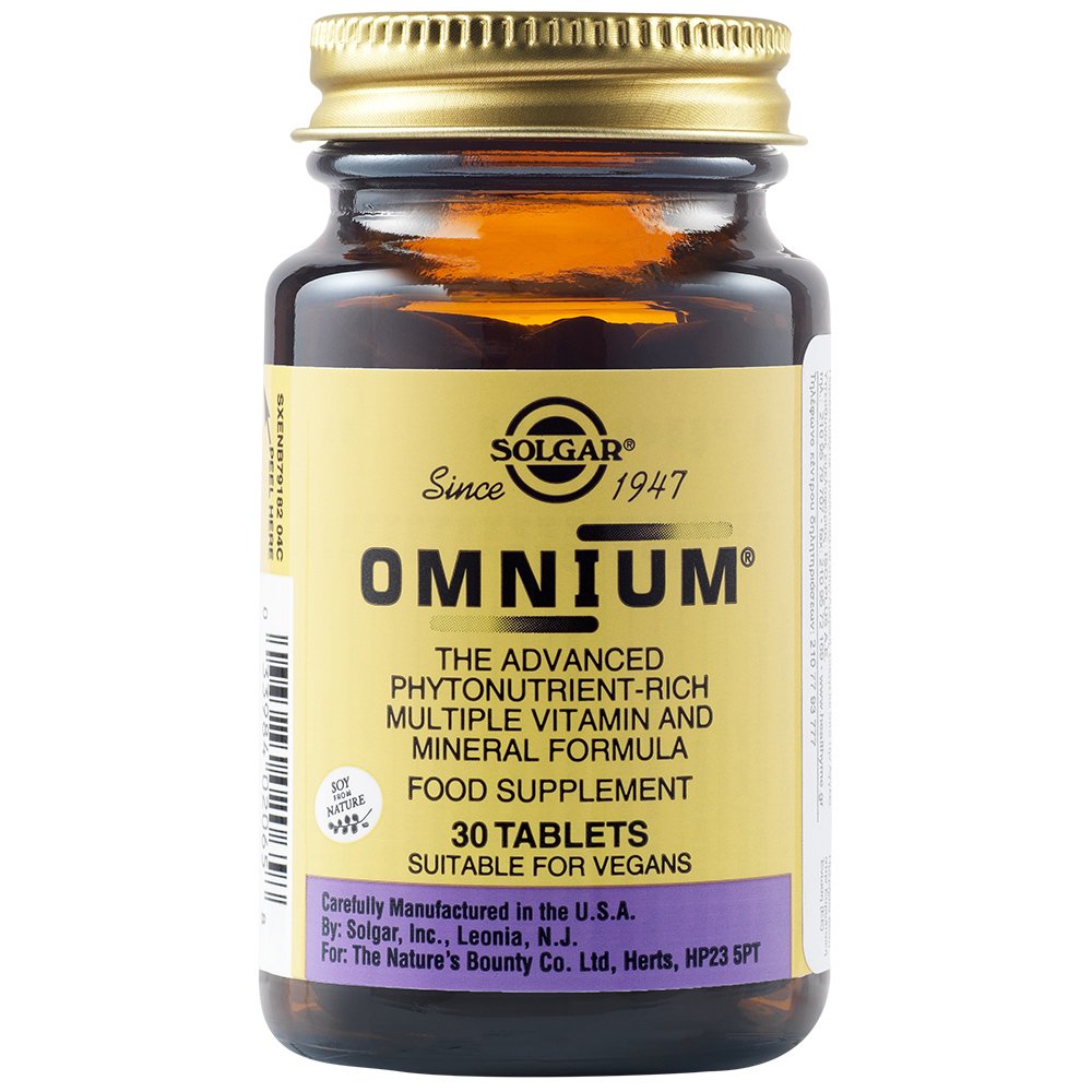 Solgar Omnium Multiple Vitamin & Mineral Formula Πρωτοποριακή Προηγμένη Φόρμουλα Πολλαπλής Διατροφικής Αξίας 30tabs