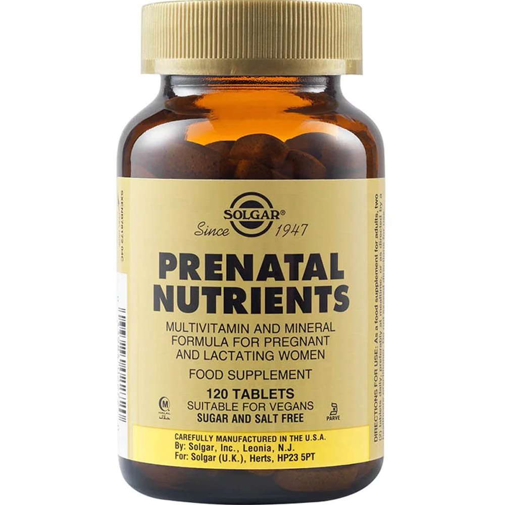 Solgar Solgar Prenatal Nutrients Συμπλήρωμα Διατροφής Πολυβιταμινών, Μετάλλων & Ιχνοστοιχείων για την Υποστήριξη της Εγκυμοσύνης & του Θηλασμού 120tabs