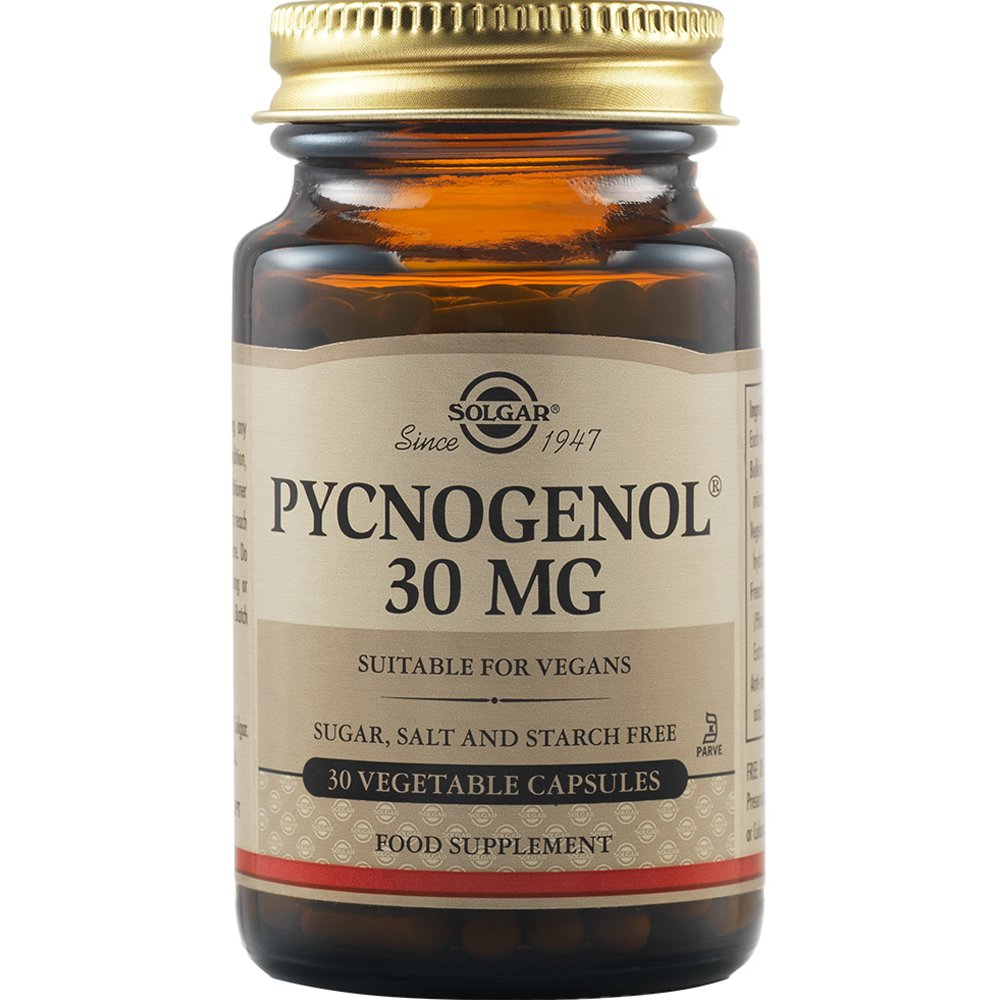 Solgar Solgar Pycnogenol 30mg Συμπλήρωμα Διατροφής Εκχυλίσματος Πεύκου για την Καλή Υγεία του Καρδιαγγειακού & Ανοσοποιητικού Συστήματος 30veg.caps