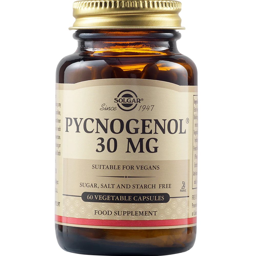 Solgar Solgar Pycnogenol 30mg Συμπλήρωμα Διατροφής Εκχυλίσματος Πεύκου για την Καλή Υγεία του Καρδιαγγειακού & Ανοσοποιητικού Συστήματος 60veg.caps