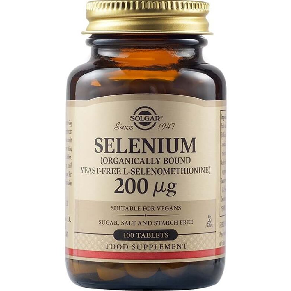Solgar Selenium 200μg Συμπλήρωμα Διατροφής με Σελήνιο για την Ενίσχυση της Ανδρικής Γονιμότητας & τη Φυσιολογική Λειτουργία του Οργανισμού 100tabs