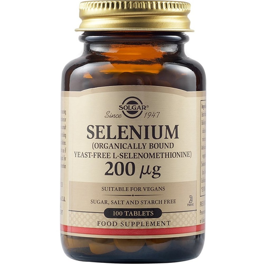 Solgar Selenium Συμπλήρωμα Διατροφής Κατάλληλο με Σελήνιο για Προστασία από Καρδιακές & Εκφυλιστικές Παθήσεις 200μg 100tabs