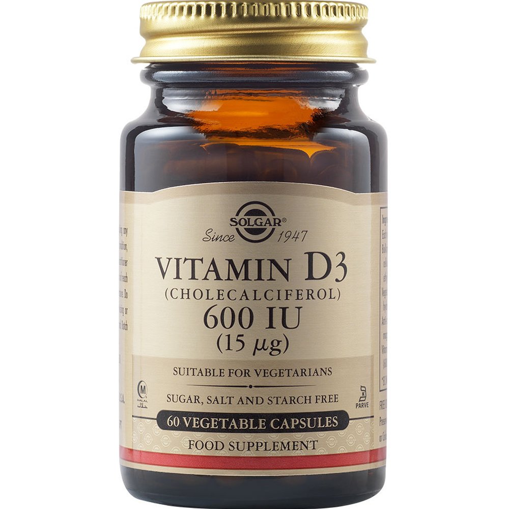 Solgar Solgar Vitamin D3 600IU Συμπλήρωμα Διατροφής Βιταμίνης D3 για την Καλή Λειτουργία των Οστών & Ανοσοποιητικού 50veg.caps