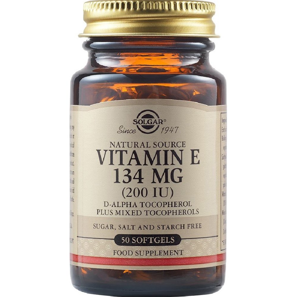Solgar Vitamin E 134mg Συμπλήρωμα Διατροφής με Βιταμίνη Ε για την Καλή Υγεία του Δέρματος & της Καρδιάς με Αντιοξειδωτικές Ιδιότητες 50 Softgels