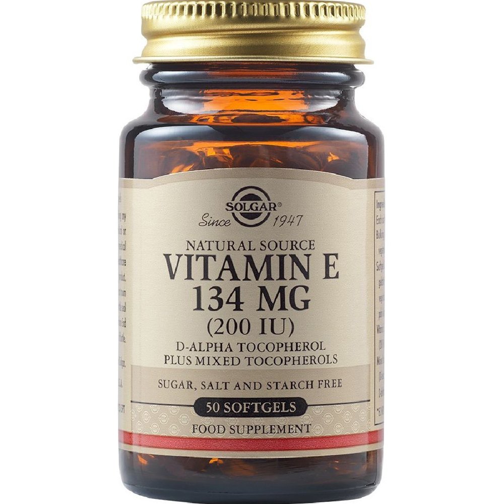 Solgar Solgar Vitamin E 134mg Συμπλήρωμα Διατροφής με Βιταμίνη Ε για την Καλή Υγεία του Δέρματος & της Καρδιάς με Αντιοξειδωτικές Ιδιότητες 50 Softgels
