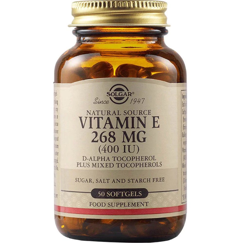Solgar Vitamin E 268mg Συμπλήρωμα Διατροφής με Βιταμίνη Ε για την Καλή Υγεία του Δέρματος & της Καρδιάς με Αντιοξειδωτικές Ιδιότητες 50 Softgels