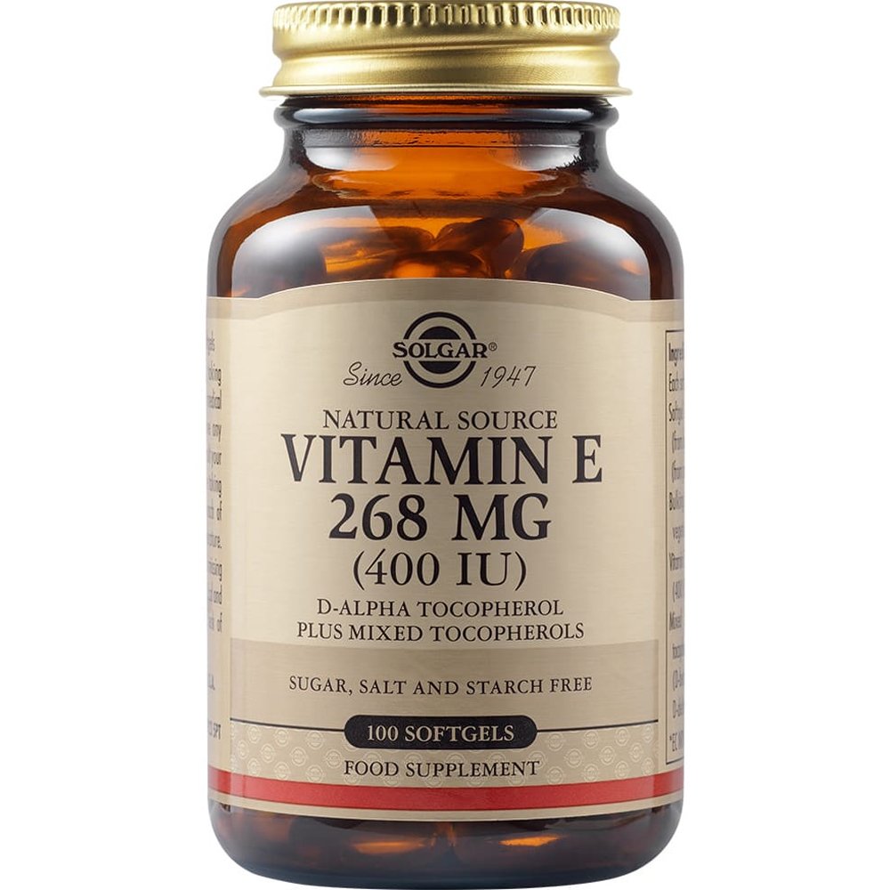 Solgar Solgar Vitamin E 268mg Συμπλήρωμα Διατροφής με Βιταμίνη Ε για την Καλή Υγεία του Δέρματος & της Καρδιάς με Αντιοξειδωτικές Ιδιότητες 100 Softgels