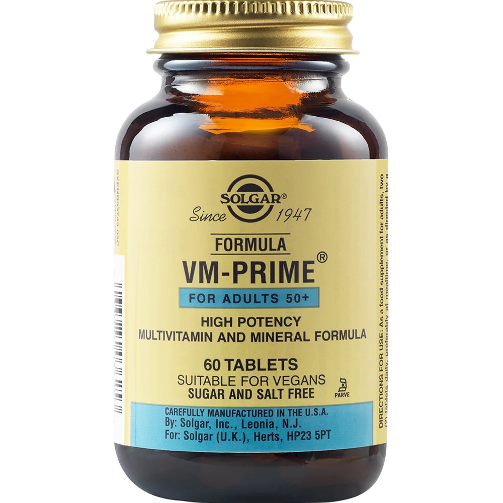 Solgar Formula VM-Prime for Adults 50+ Συμπλήρωμα Διατροφής Πολυβιταμινών, Μετάλλων & Ιχνοστοιχείων για Ενέργεια Κατά της Κόπωσης για Ενίσχυση του Ανοσοποιητικού & των Οστών Ειδικά Σχεδιασμένο για Ενήλικες Άνω των 50 Ετών 90tabs