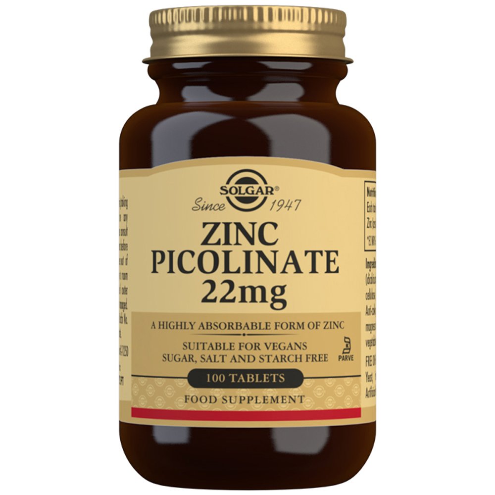 Solgar Zinc Picolinate 22mg 100tablets