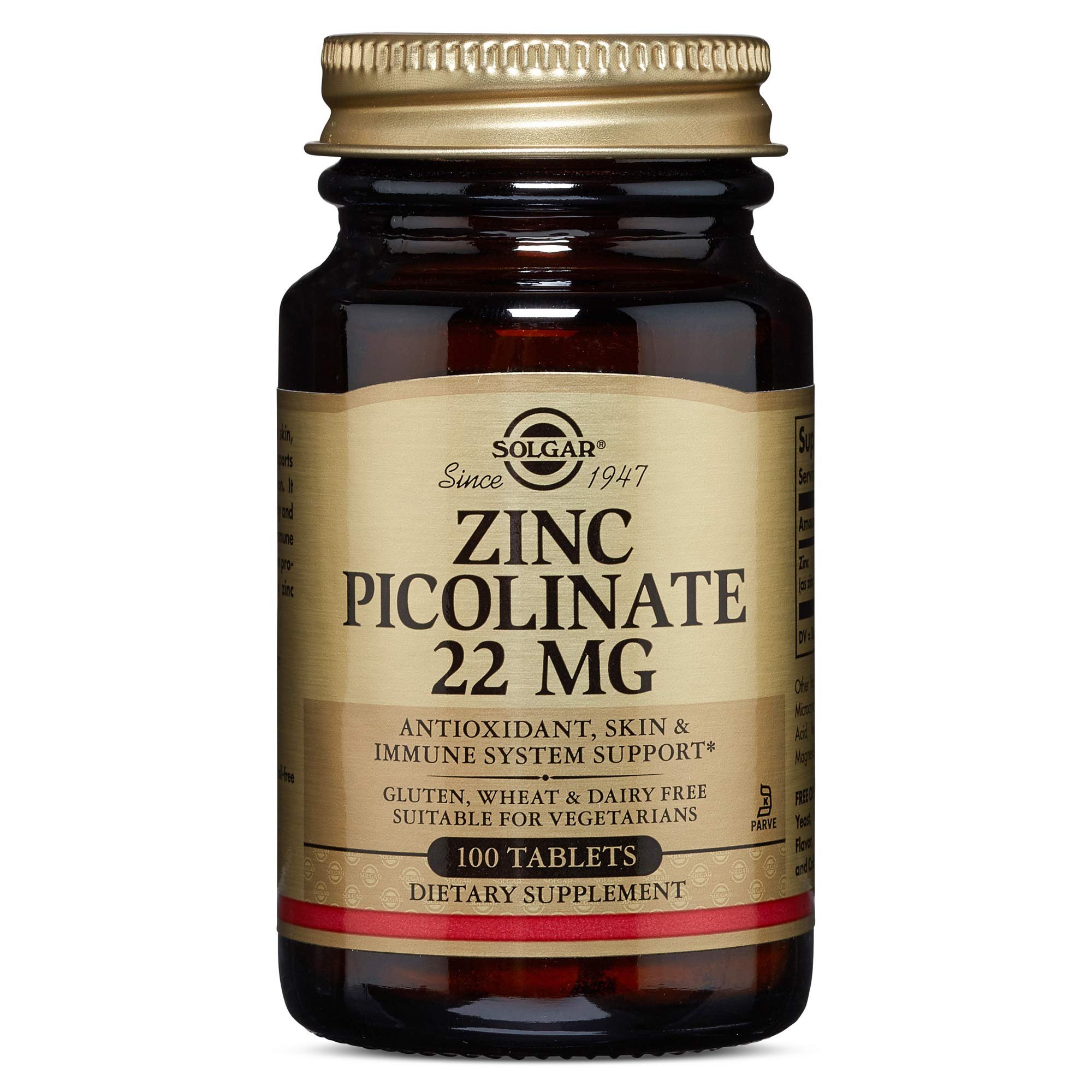 Solgar Zinc Picolinate 22mg 100tablets