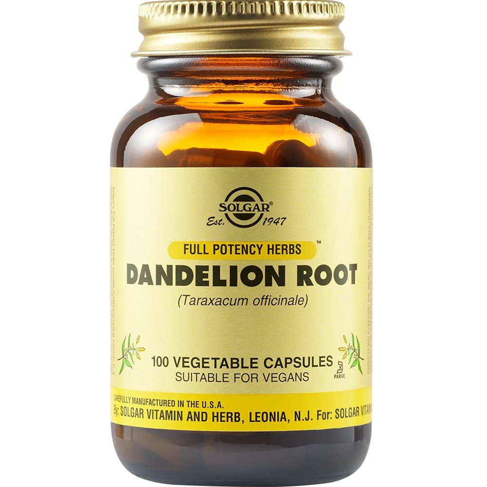 Solgar Dandelion Root Συμπλήρωμα Διατροφής Ταραξάκου για Αντιμετώπιση Πεπτικών Διαταραχών, Αποτοξίνωση Ήπατος & Ουροποιητικού 100veg.caps