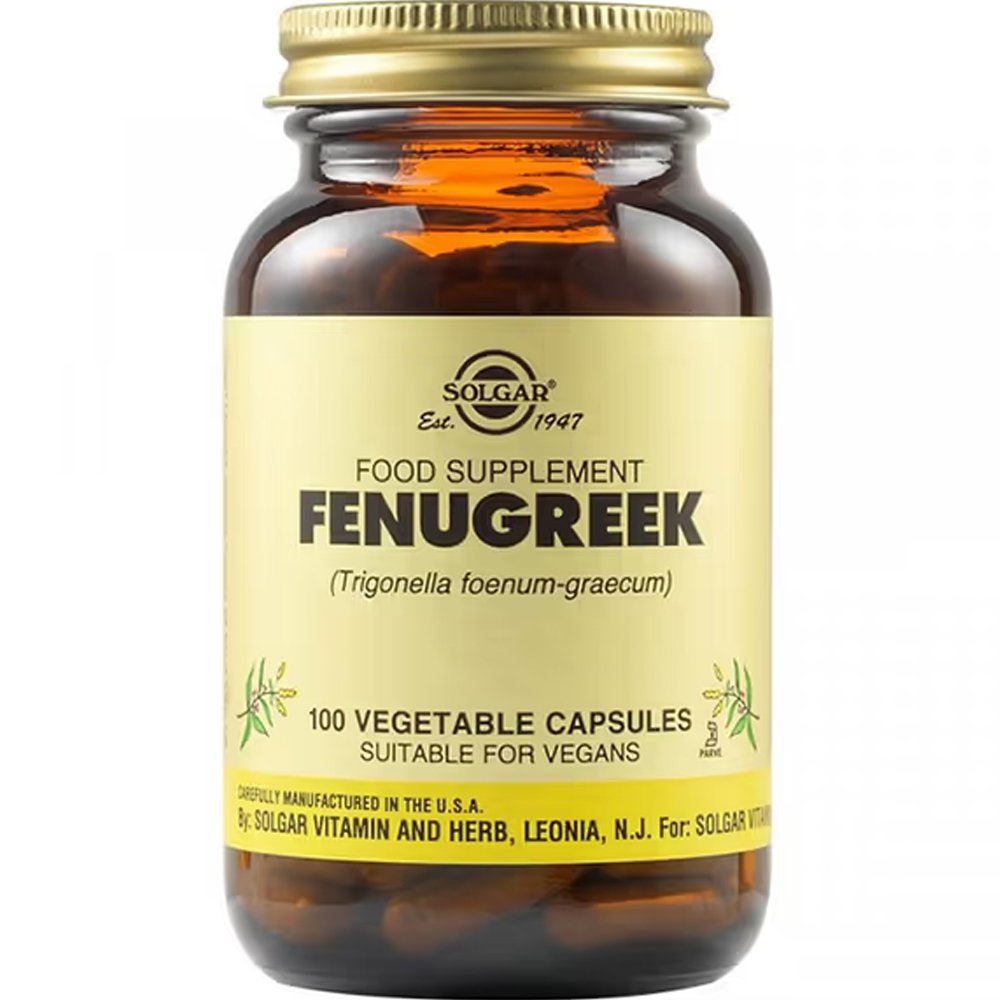 Solgar Solgar Fenugreek Συμπλήρωμα Διατροφής Εκχυλίσματος Τριγωνέλλας για Αντιμετώπιση Προβλημάτων Πέψης, Έλεγχο Χοληστερίνης & Αποτοξίνωση 100veg.caps