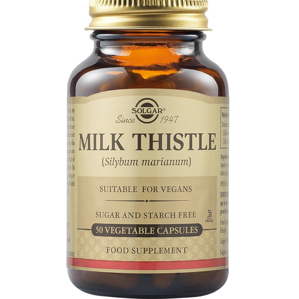 Solgar Solgar Milk Thistle Συμπλήρωμα Διατροφής με Εκχύλισμα Γαϊδουράγκαθου για την Προστασία του Ήπατος με Αντιφλεγμονώδεις & Αντιοξειδωτικές Ιδιότητες 50veg.caps