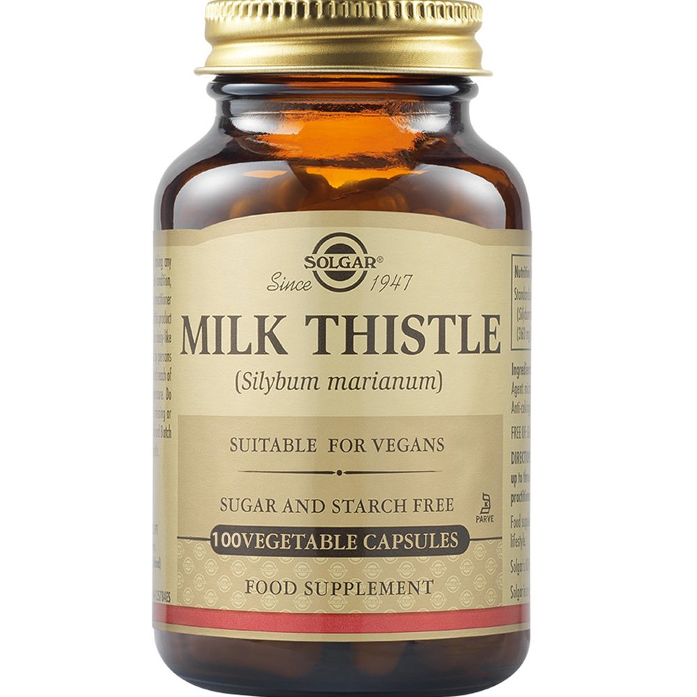 Solgar Milk Thistle Συμπλήρωμα Διατροφής με Εκχύλισμα Γαϊδουράγκαθου για την Προστασία του Ήπατος με Αντιφλεγμονώδεις & Αντιοξειδωτικές Ιδιότητες 100veg.caps