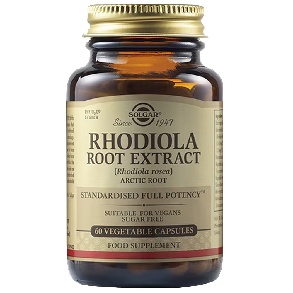 Solgar Solgar Rhodiola Root Extract Συμπλήρωμα Διατροφής με Εκχύλισμα Ρίζας Ροδιόλας για την Αντιμετώπιση του Στρες της Κόπωσης & του Αισθήματος Αδυναμίας με Ήπιες Αντικαταθλιπτικές Ιδιότητες 60veg.caps