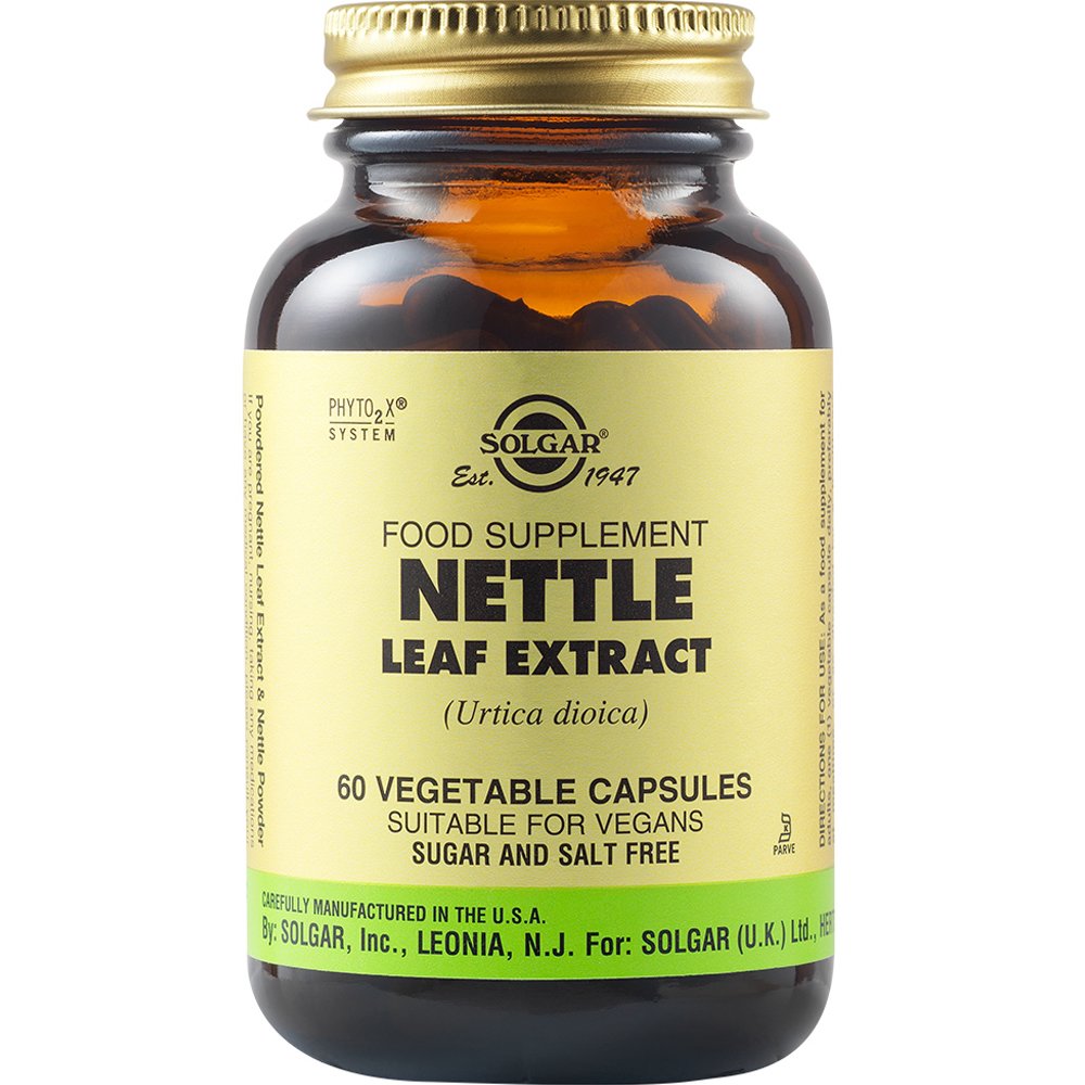 Solgar Solgar Nettle Leaf Extract Συμπλήρωμα Διατροφής Εκχυλίσματος Τσουκνίδας με Διουρητικές Ιδιότητες για την Καλή Λειτουργία του Ουροποιητικού & των Αρθρώσεων 60veg.caps